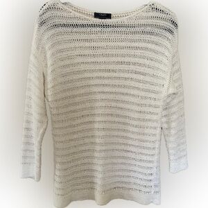 Chaps Open Loose Knit Crochet See-through Layering Light Sweater
